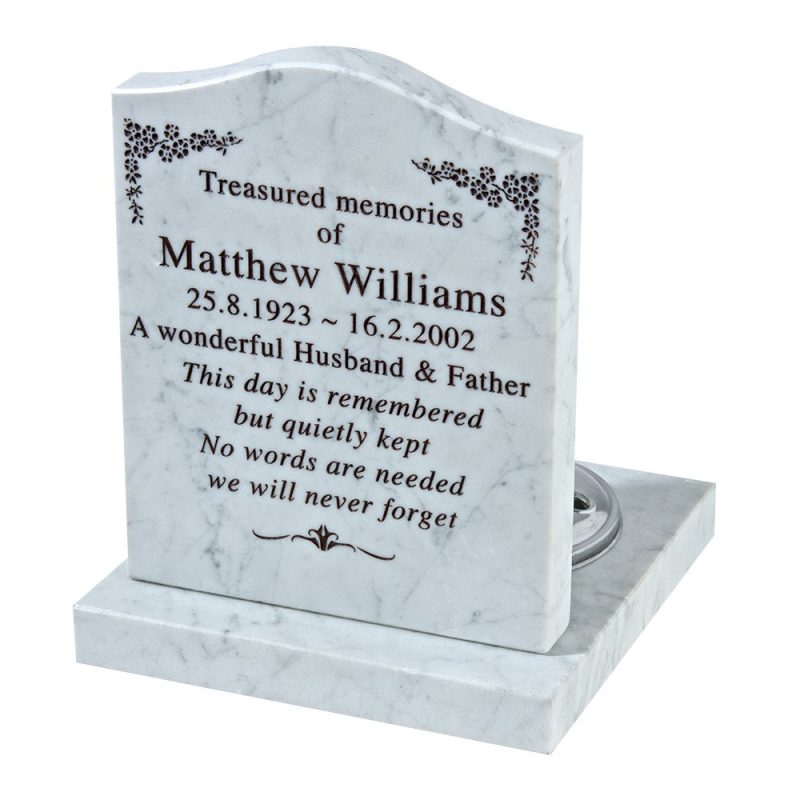 OGBC2 Mini Ogee Headstone Base Complete Marble